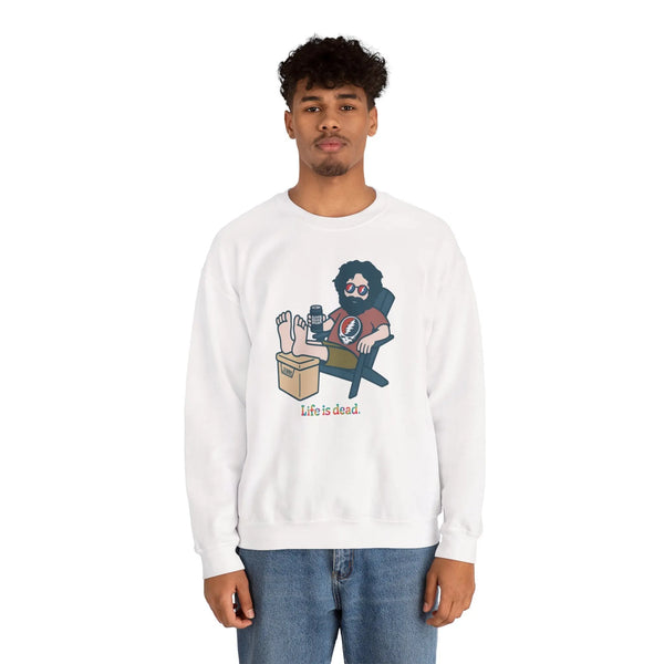 Grateful Dead - Stay Cool, Jerry Life is dead. Crewneck Sweatshirt - StealieShop